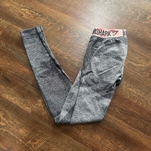 Gymshark Gray Leggings with Pink Waistband